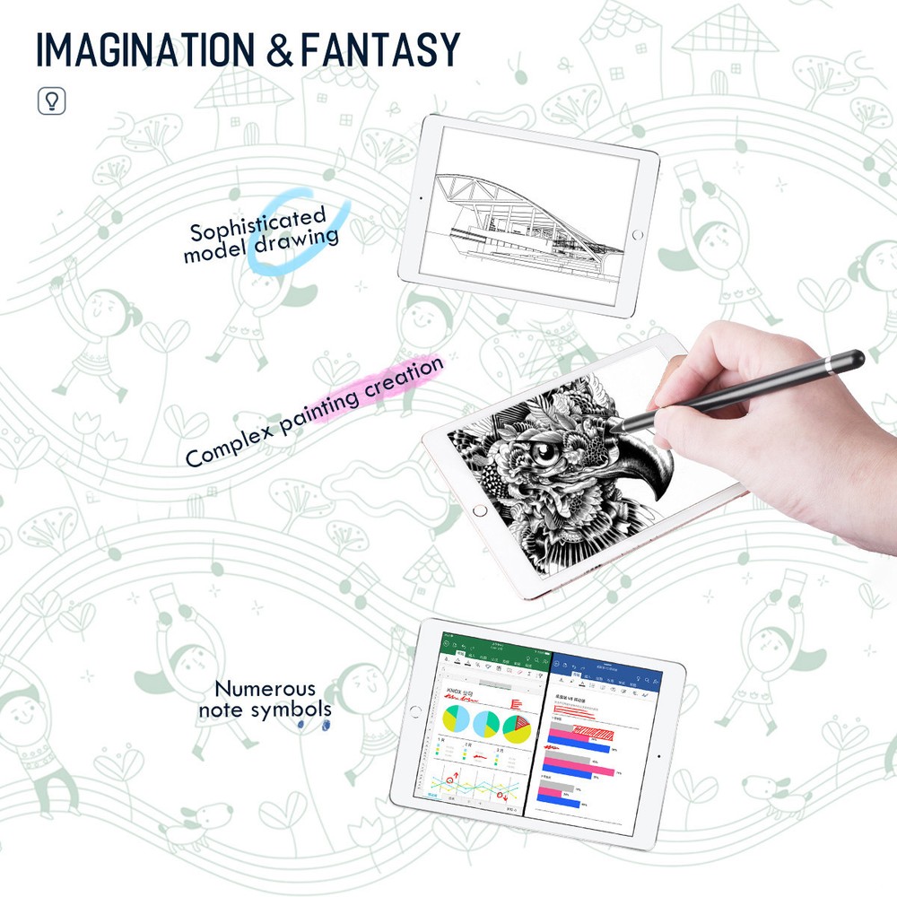 Smart Digital Stylus Pen Touch Screens for iPad iPhone Samsung Android Tablets