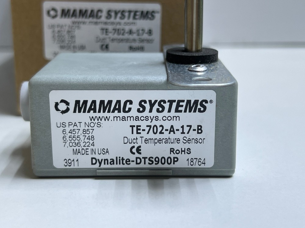 (Lot 2 Pcs) Mamac Systems TE-702-A-17-B Duct Temperature Sensor