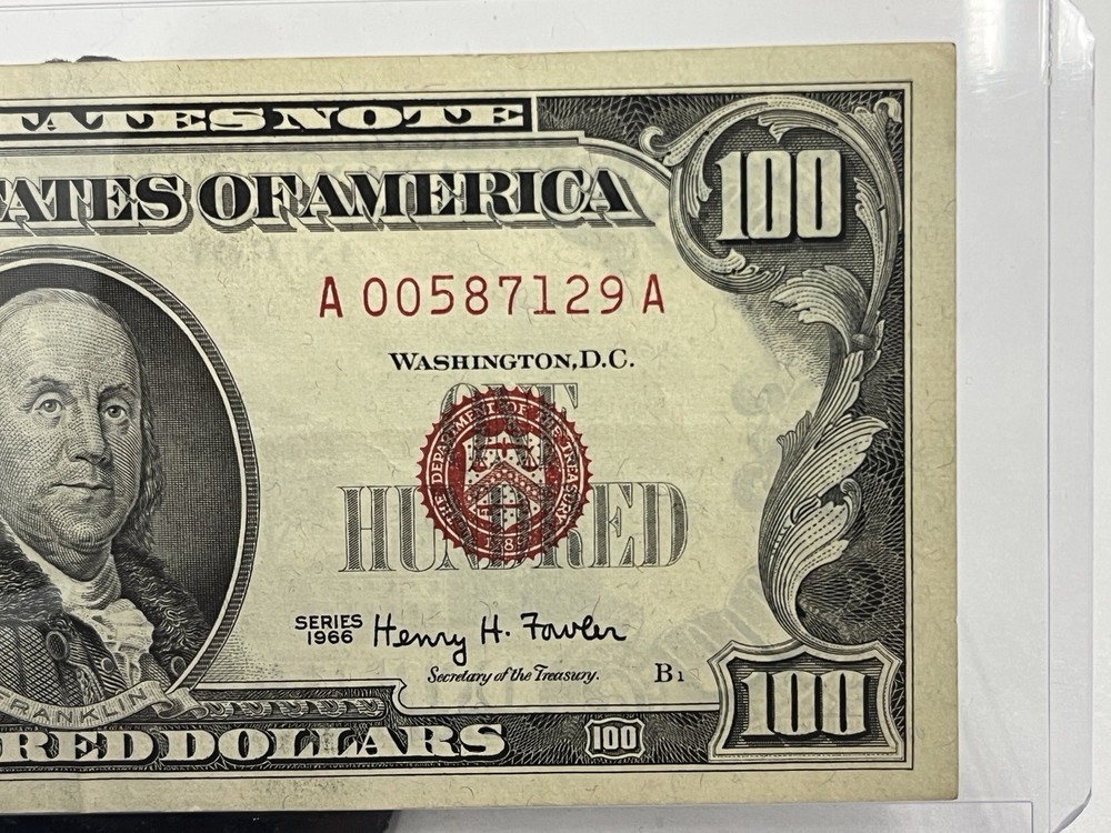 Series 1966 $100 United States Note Red Seal