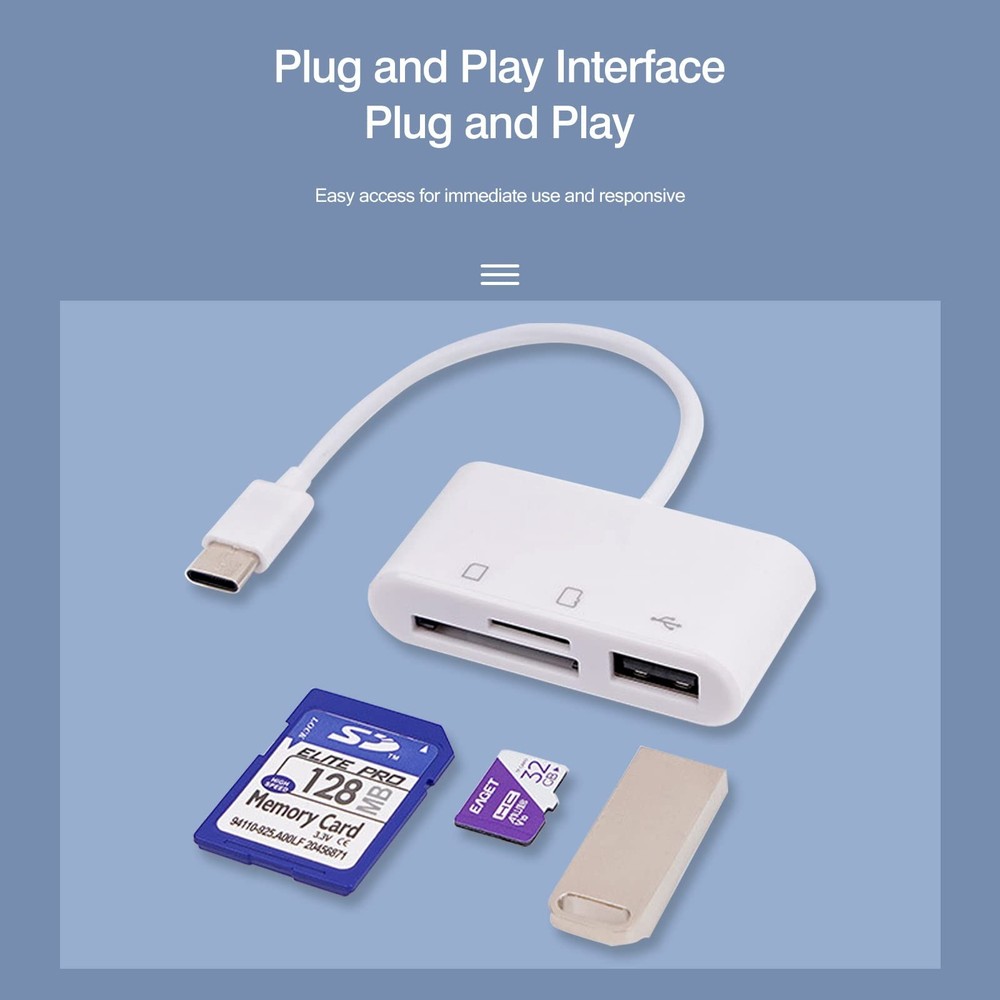 2 Pack SD Card Reader for Android Micro SD Card to USB Adapter USB C SD Card ...