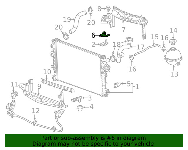 Genuine GM Driver Side Radiator Upper Bracket 84258382