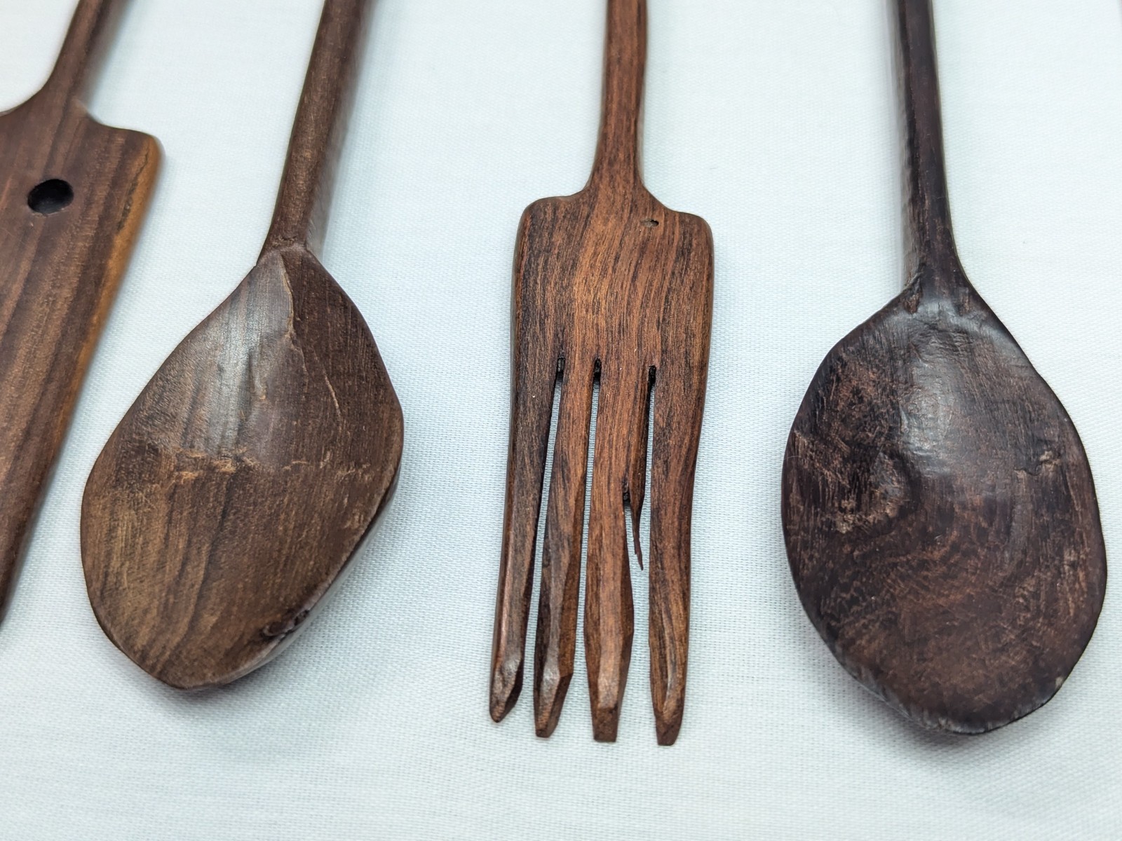 African Hand Made Carved Wooded Elephant Divided Bowl & Animal Serving Utensils
