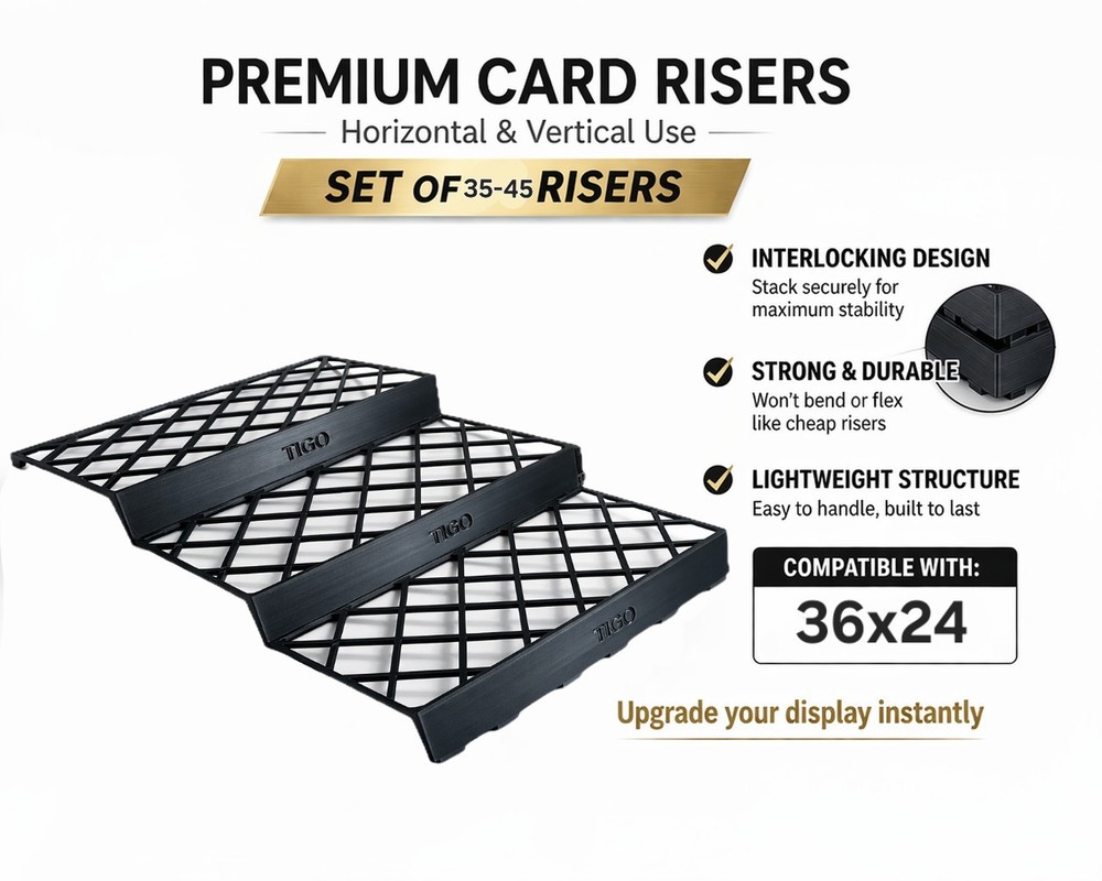 Display Case Card Riser Stands-36x24 Vertical/Horizontal Cases/30-45 Risers