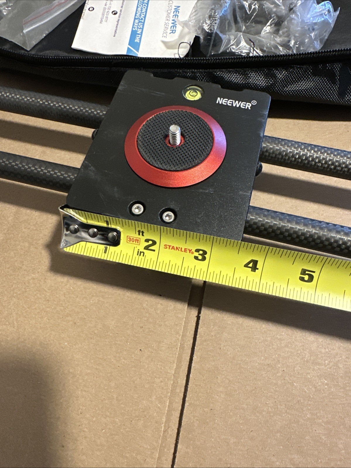 Neewer 16'' Camera Slider Carbon Fiber Dolly Rail for iPhone & Android