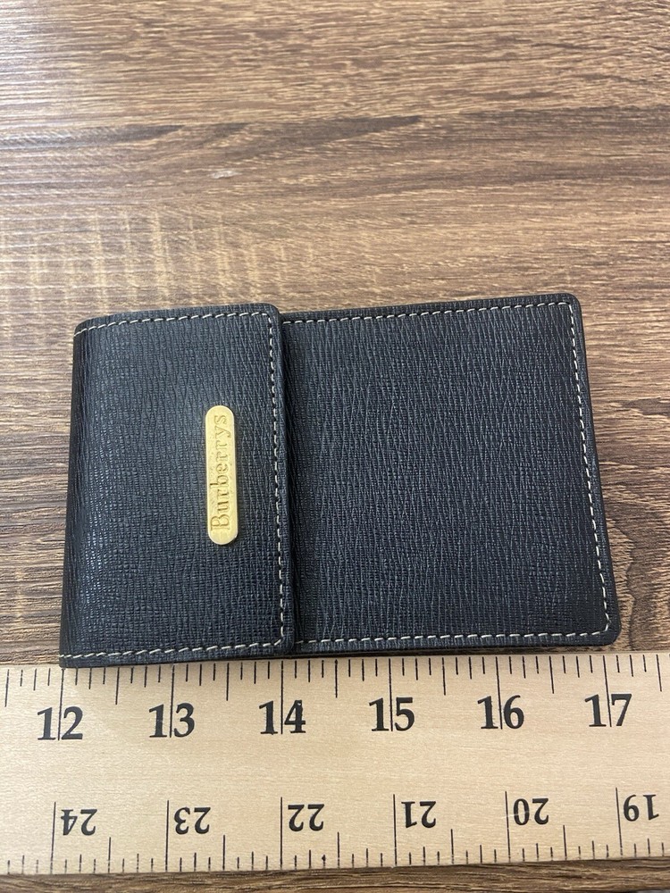 Burberrys Black Leather Cigarette Case Multi Accessory Pouch Nova Check Interior