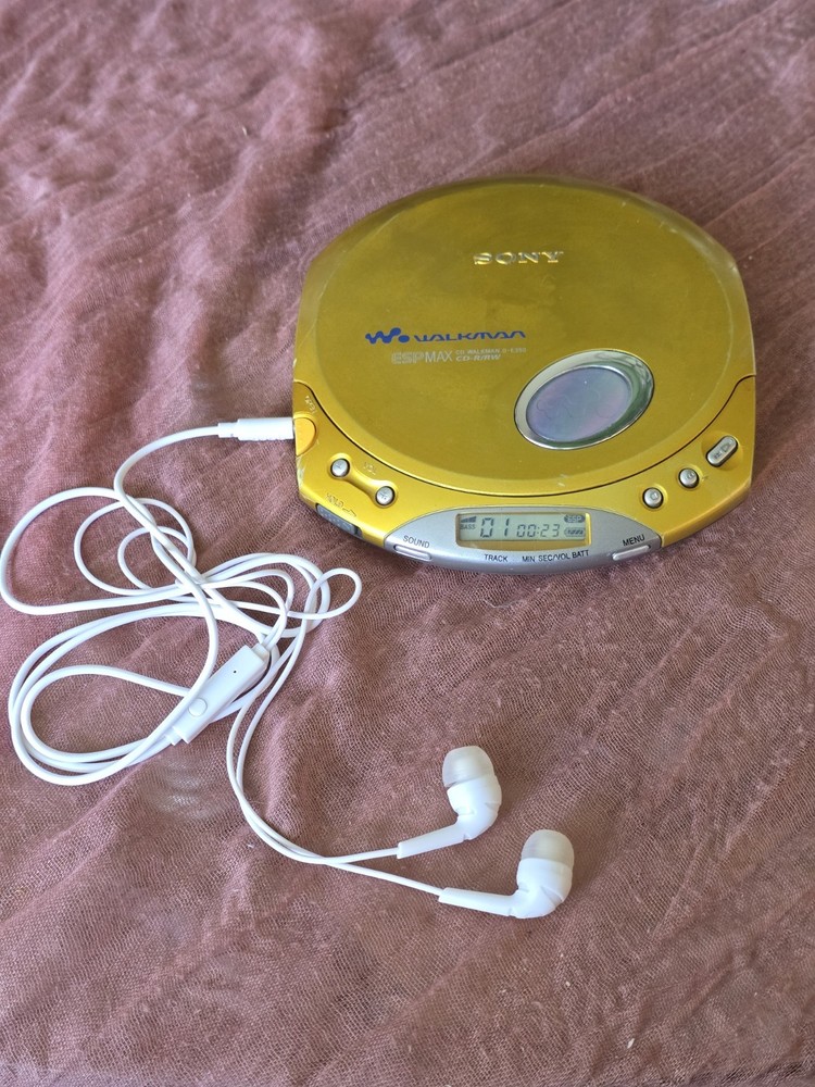 Sony Walkman D-E350 Portable CD Player ESP MAX Gold Tested Working