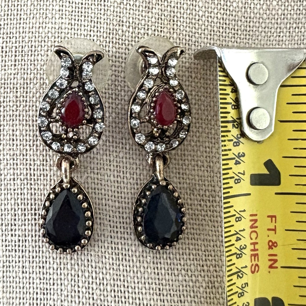 Vintage Renaissance Dangle Earrings . Statement Pierced Earrings