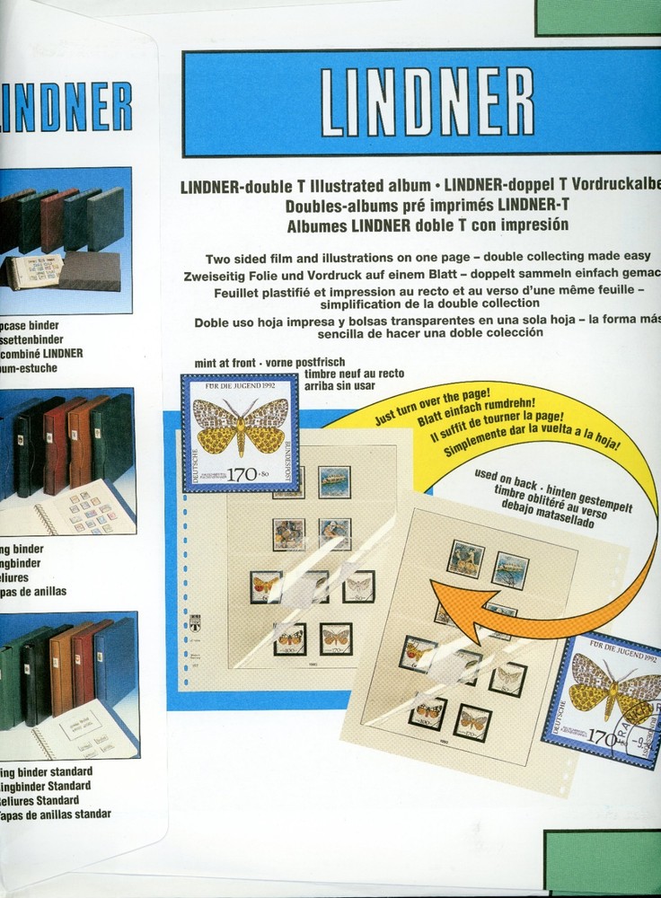 LINDNER UNIPLATE SYSTEM PAGES 072 BLACK 2 ROWS SEALED PACK OF 5 PAGES