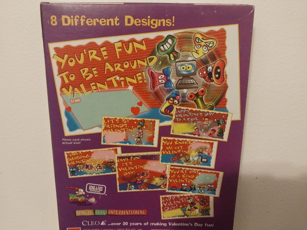 Crazy Bones Valentines 32 Cards With Seals