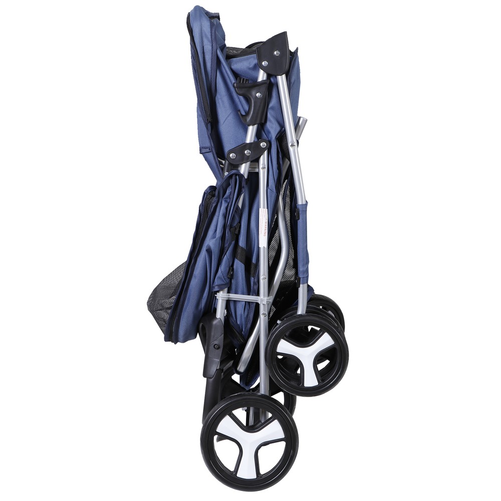 Pet Stroller 4 Wheels Dog Cat Stroller Foldable Pet Stroller w/Cup Holder Blue