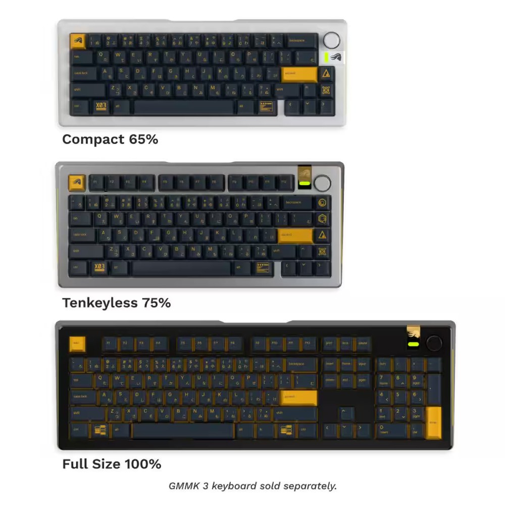 Glorious - GPBT Mecha Keycaps - Charged Blue