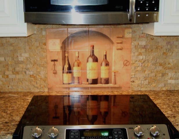 Art Mural Ceramic Wine Bottle Decor Backsplash Tile 318