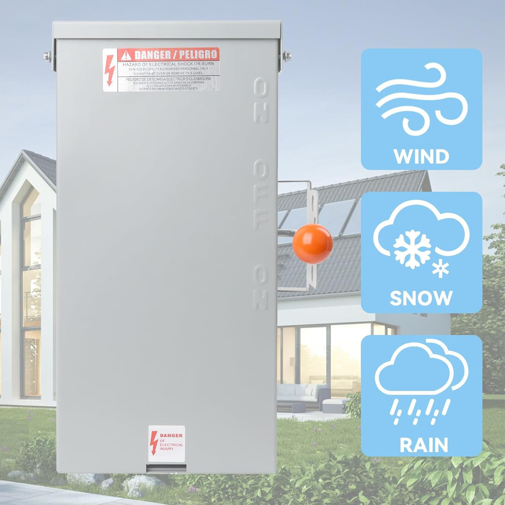 100A Generator Transfer Switch,24000W General-Duty Double-Throw Safety Switch,12