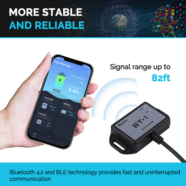 Renogy BT-1 Bluetooth Module for Charge Controller Wireless Monitor(New Version)