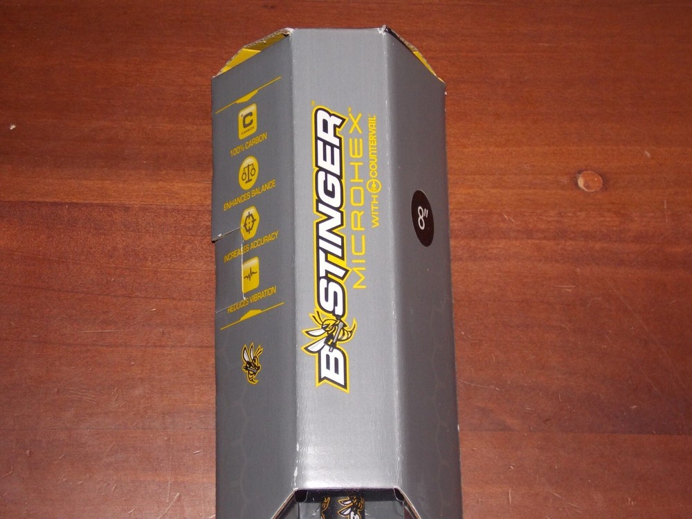 Bee Stinger MicroHex 8" Stabilizer in Matte Black w/Red - B Stinger