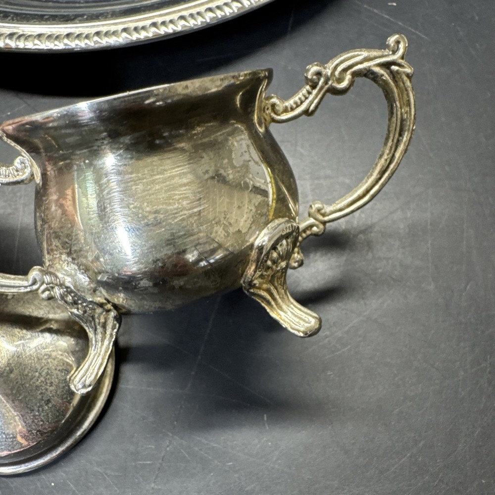 Tea Set Davco Silver Tea Pot/Creamer/ Sugar Bowl/Tray #1