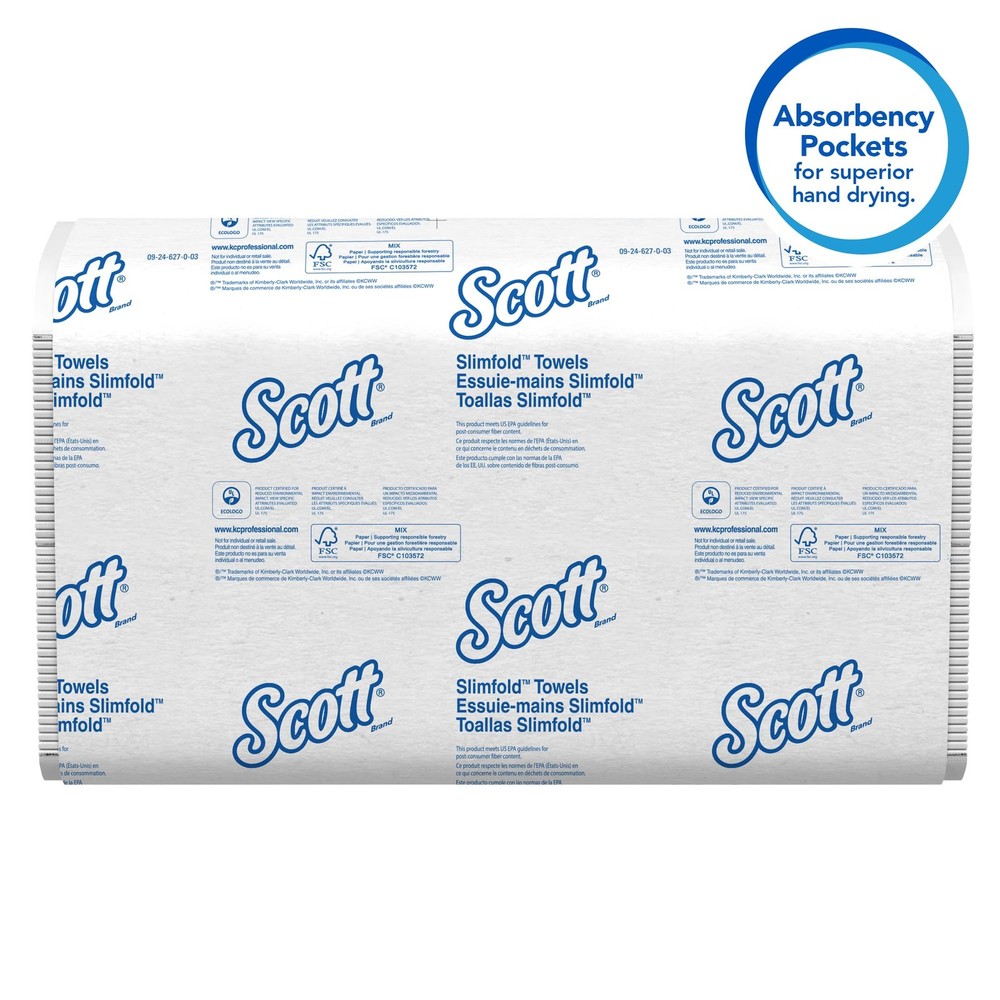 Scott Professional Pro Slimfold Folded Paper Towels, Bulk 04442, Absorbency