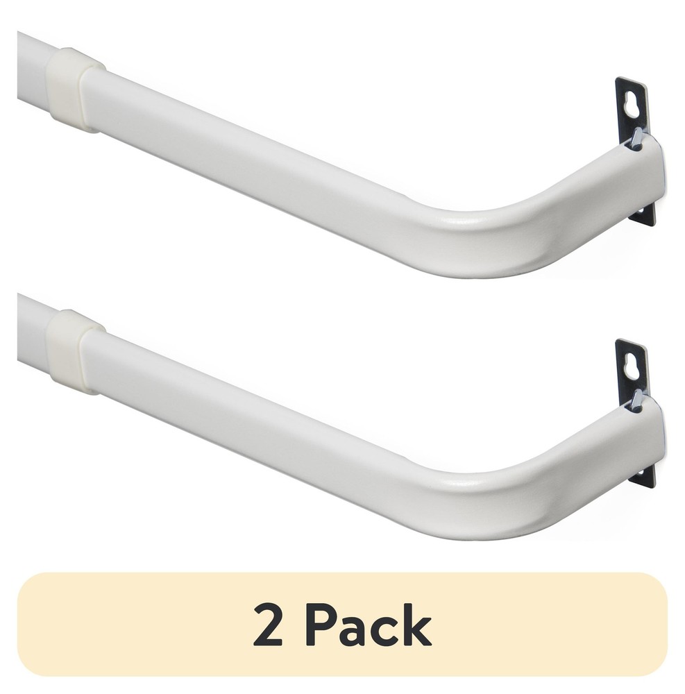 (2 pack) 3" Basic Metal Wrap Around Adjustable Curtain Rod, 48-86"