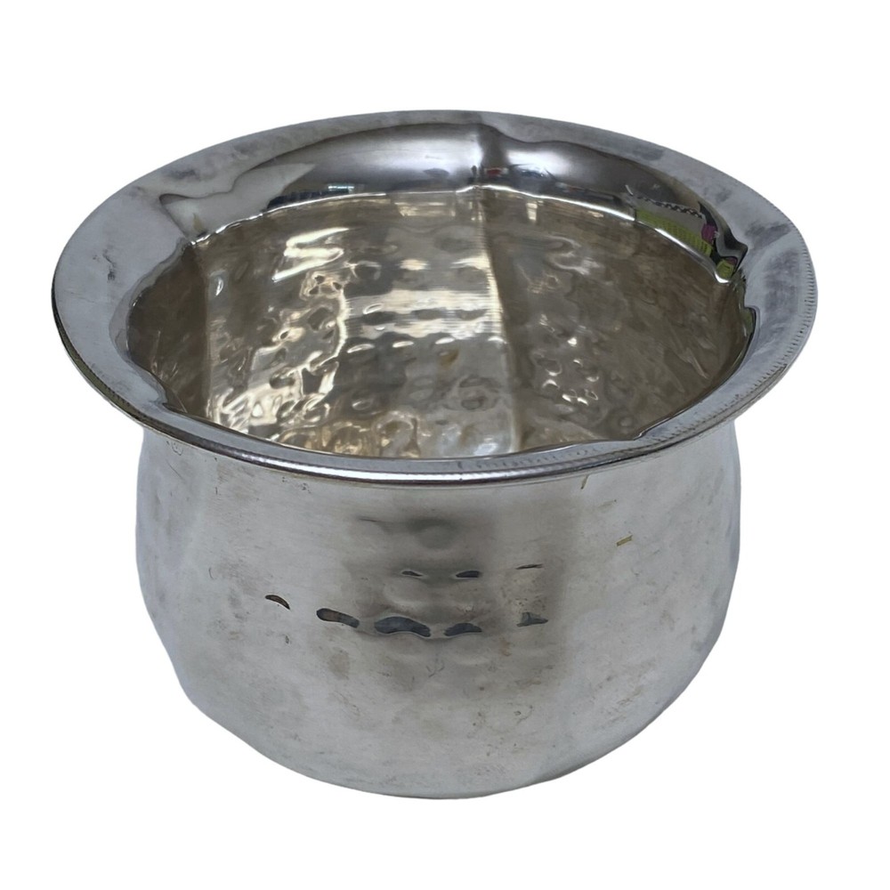 Hammered Silverplate Bowl 3" x 4" Cachepot Candy Dish Signed