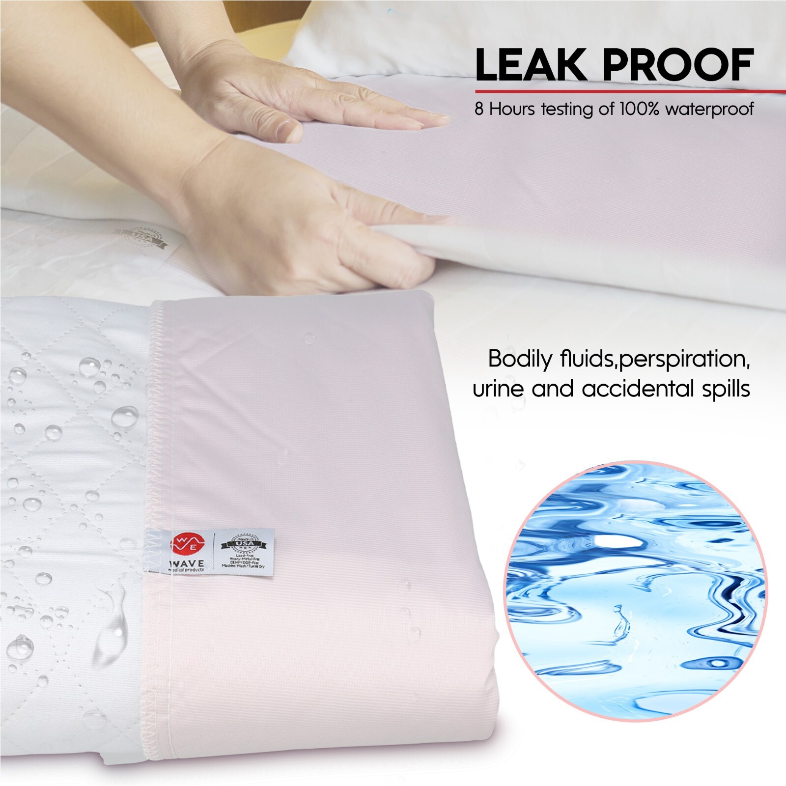 6 Premium Washable Underpads Bed Reusable Pads Waterproof Incontinence Hospital