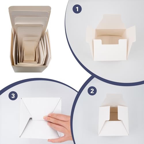 8 PCS Nesting Gift Boxes Assorted Size (1.2'' -4'') Prank Surprise White
