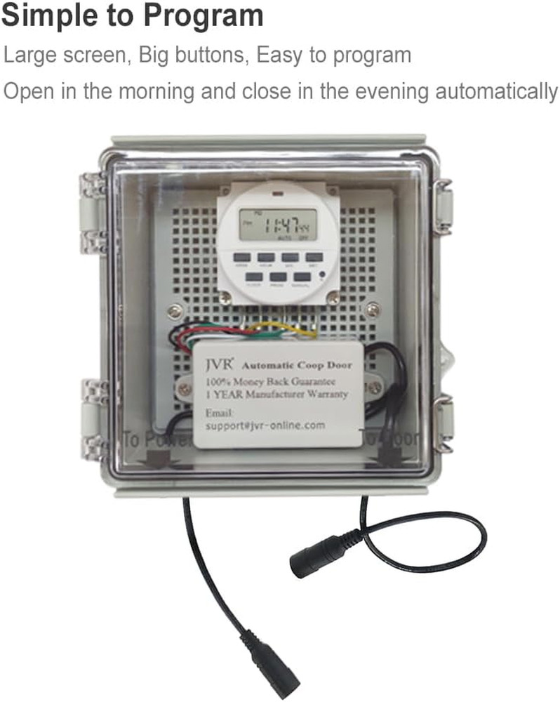 JVR Automatic Chicken Coop Door Opener with Timer, Programmable, Aluminum Coops