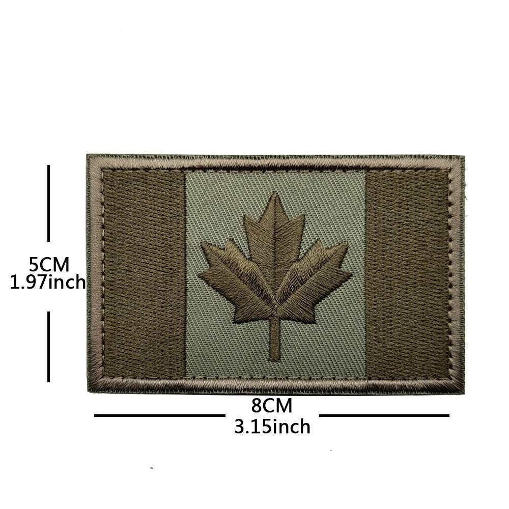 Flag Canada Canadian Maple Leaves Tactical Hook Loop Patch Embroidered Forest