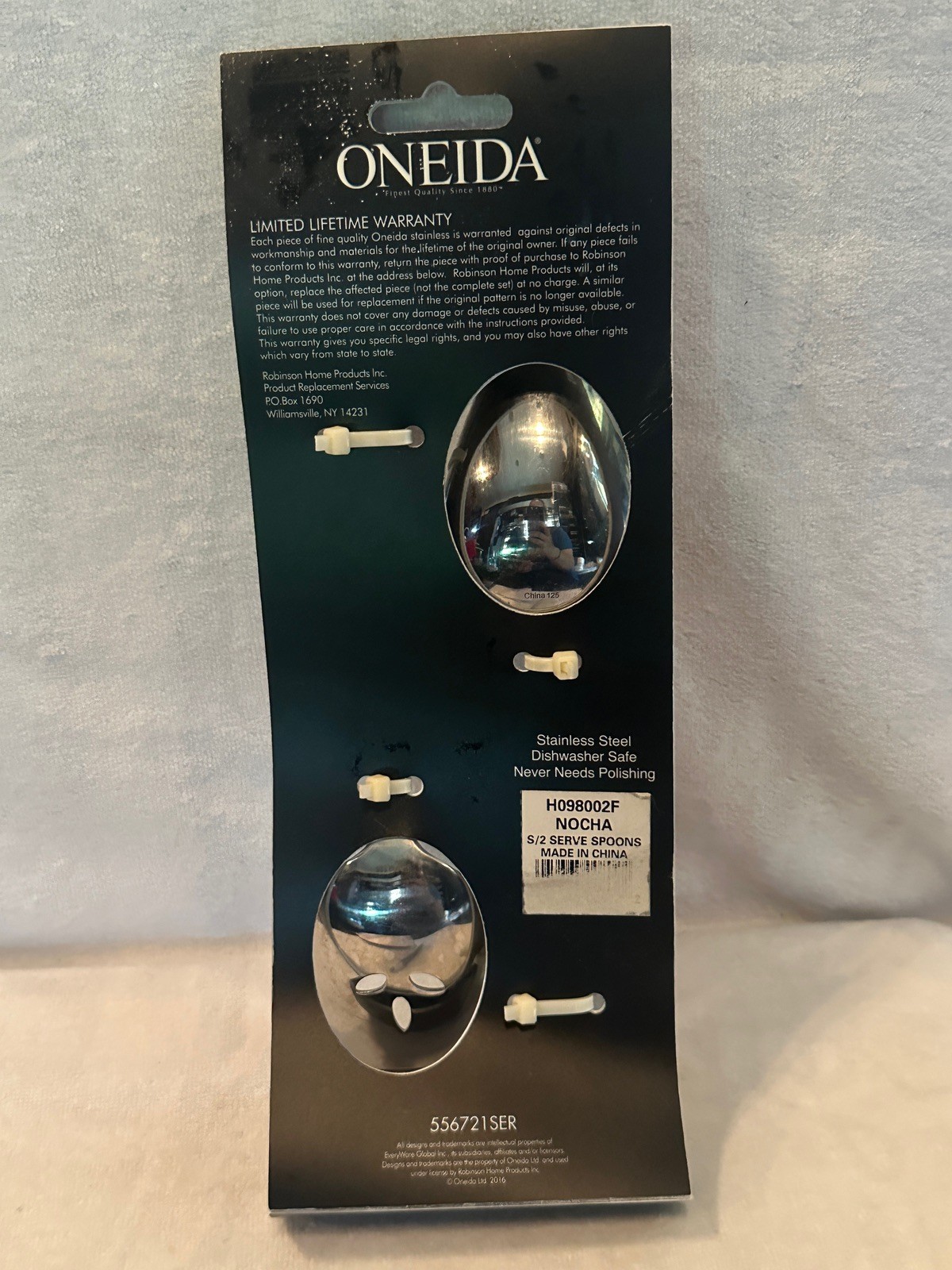 Oneida 2 Serving Spoons Stainless Steel Dishwasher Safe New In Pack