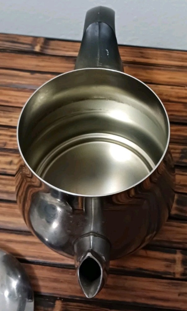 Vtg Silver Coffee Pot With Lid Java Starbucks Brew