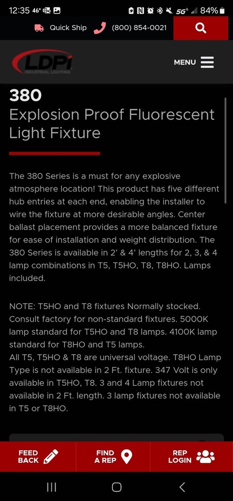 LDPI Explosion Proof 380 Series Lamps