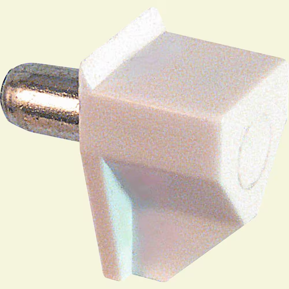 5 Mm White Plastic Shelf Support Peg (8-Pack)