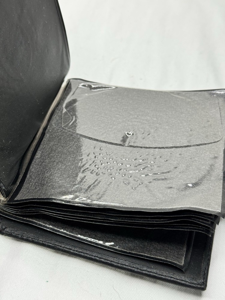 Eddie Bauer Black Leather 10 Disc CD Case Tab Closure