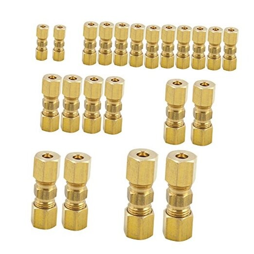 Brass Compression Tube Fitting, Comp Union Coupling Assortment Kit Type A