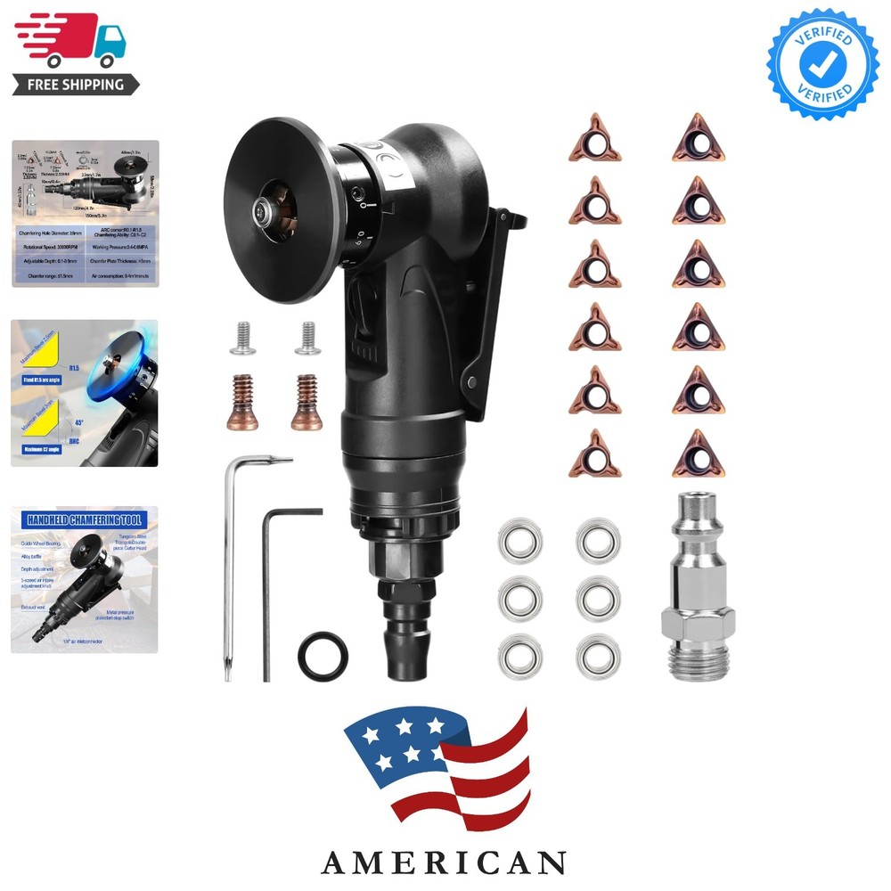Tool Handheld, Mini Air-Powered Chamfering Machine Trimming, 45° Arc Corner w...