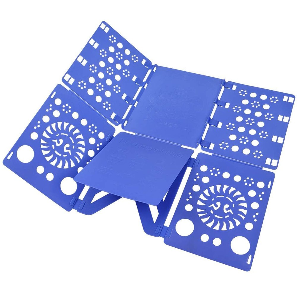 Version 3 Shirt Folding Board Durable Plastic Laundry Organizer Blue