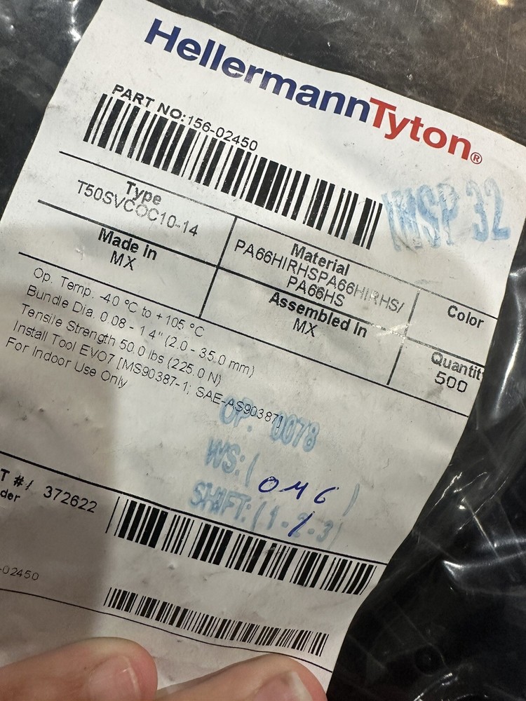 Lot 500 Qty- HellermannTyton 156-02450