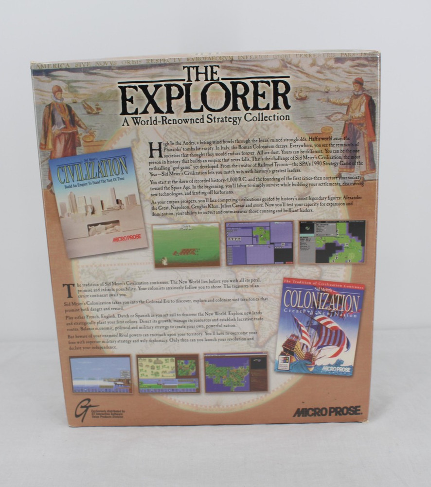 Vintage The Explorer MicroProse PC Game New Sealed Sid Meier Civilization Coloni
