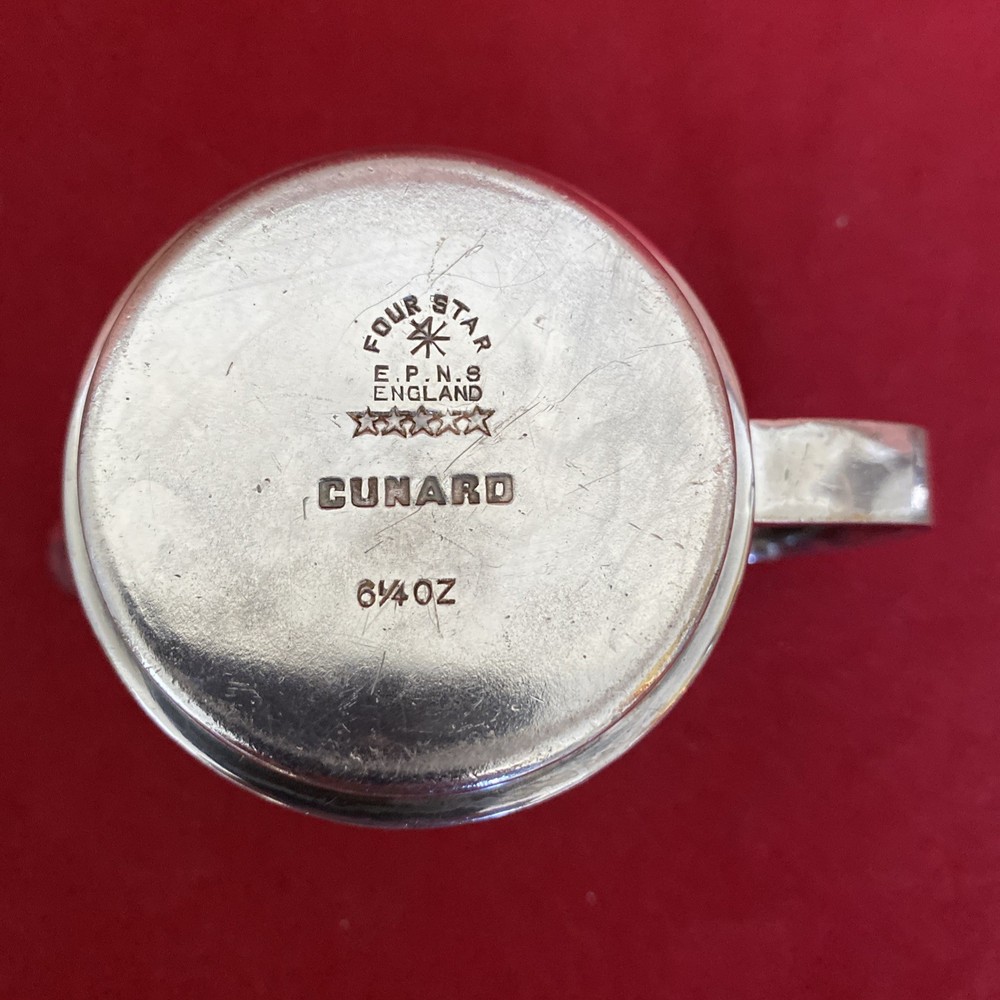 Vintage Cunard Line Silver Plate Coffee Pot & Creamer