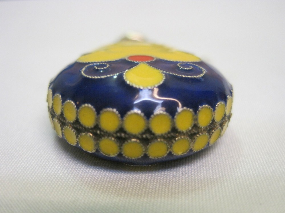 Perfume Bottle. Silver 916. Enamel. USSR 1970s.