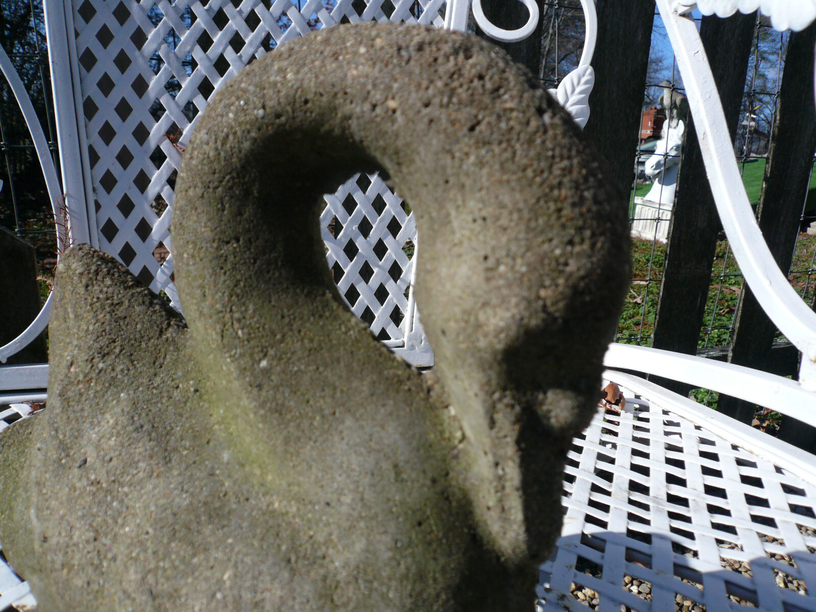Vintage Cement Concrete Garden Swan Statue with Free Shipping