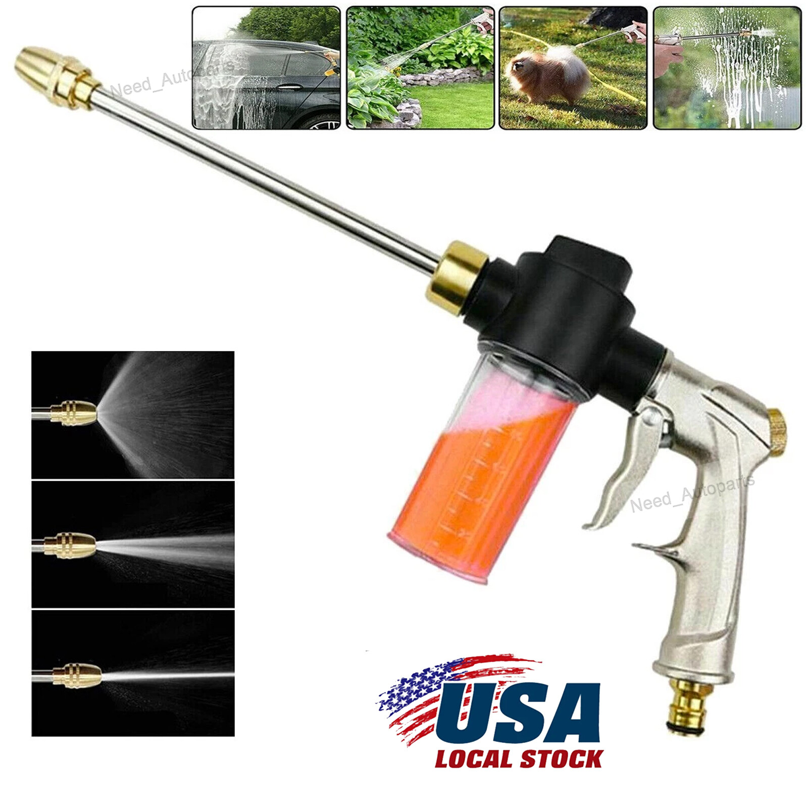 Car Snow Foam Washer Gun High Pressure Garden Wash Cleaning Soap Bottle Sprayer