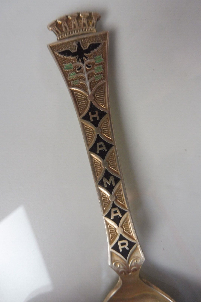Hamar 925 Silver Spoon Gold, Enameled, D-A
