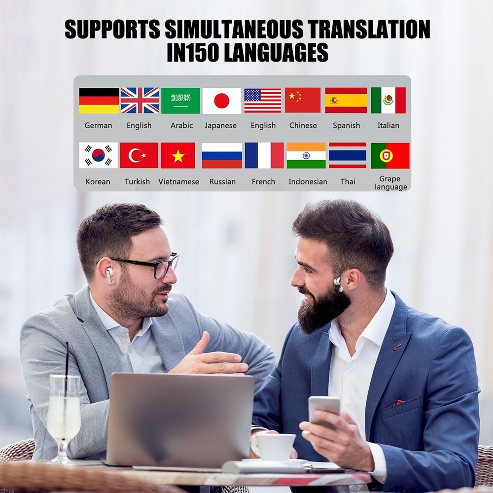 150 Languages Two Way Translator Earbuds Wireless Headphone Bluetooth Headset ——