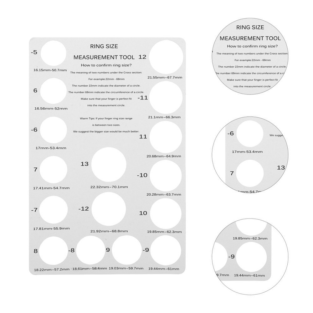 2 Pcs Ring Sizer Measuring Guide Chart Finger Measurer Making Tools