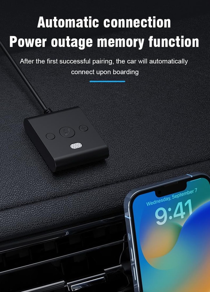 HAOQUOOU Bluetooth 5.4 AUX Car Adapter， [Enhanced Connection & Noise Cancella...