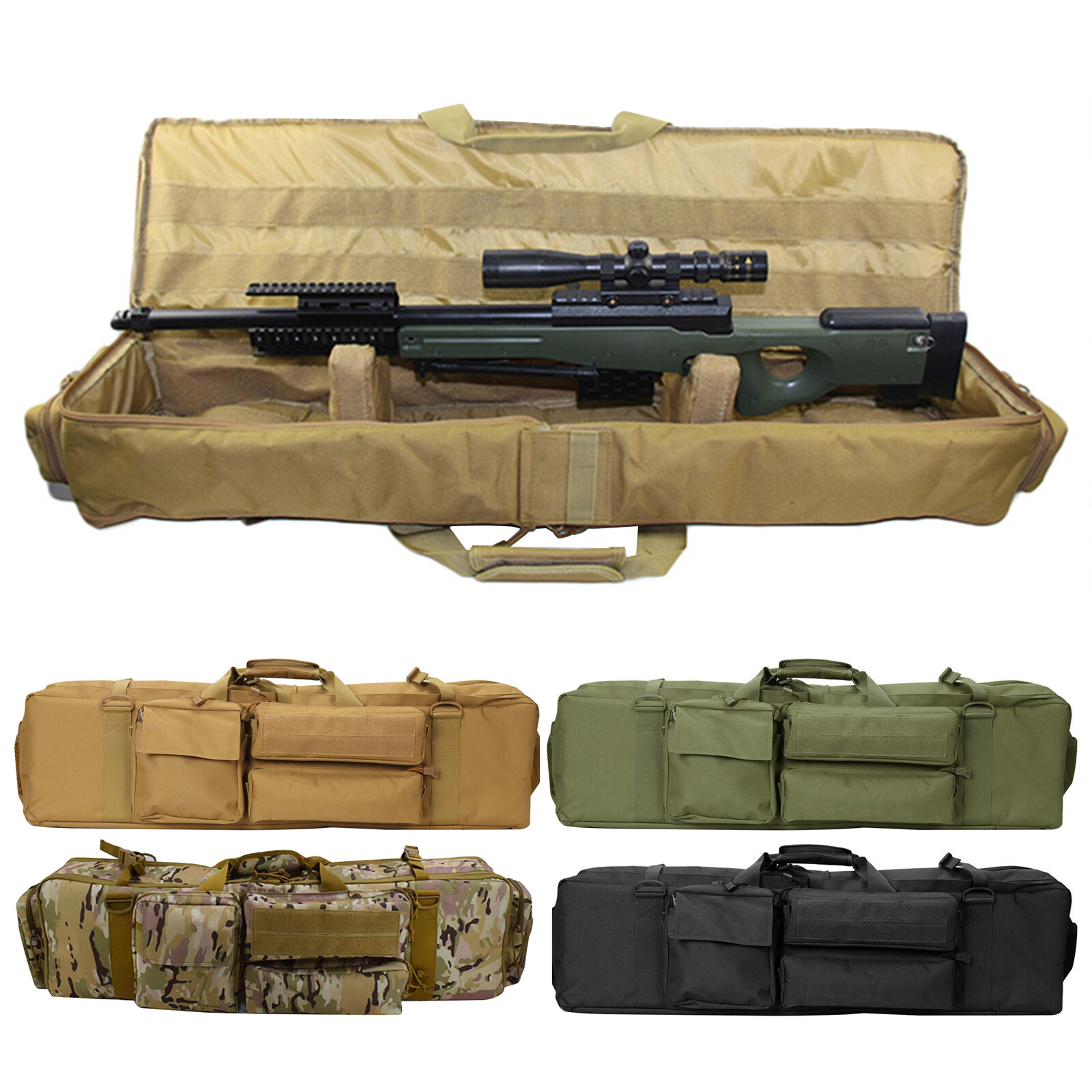 Tactical Rifle Bag Single or Double Case 37-52 Carbine Range Gun Padded Backpack