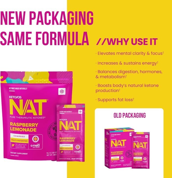 PRUVIT Keto OS NAT Raspberry Lemonade Charged 20 Pack Sealed New Free Shipping