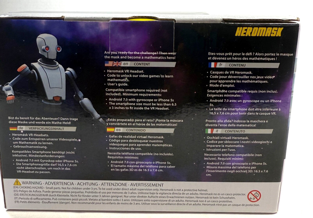 Heromask Mathematics VR Headset Virtual Math Games Age 5+