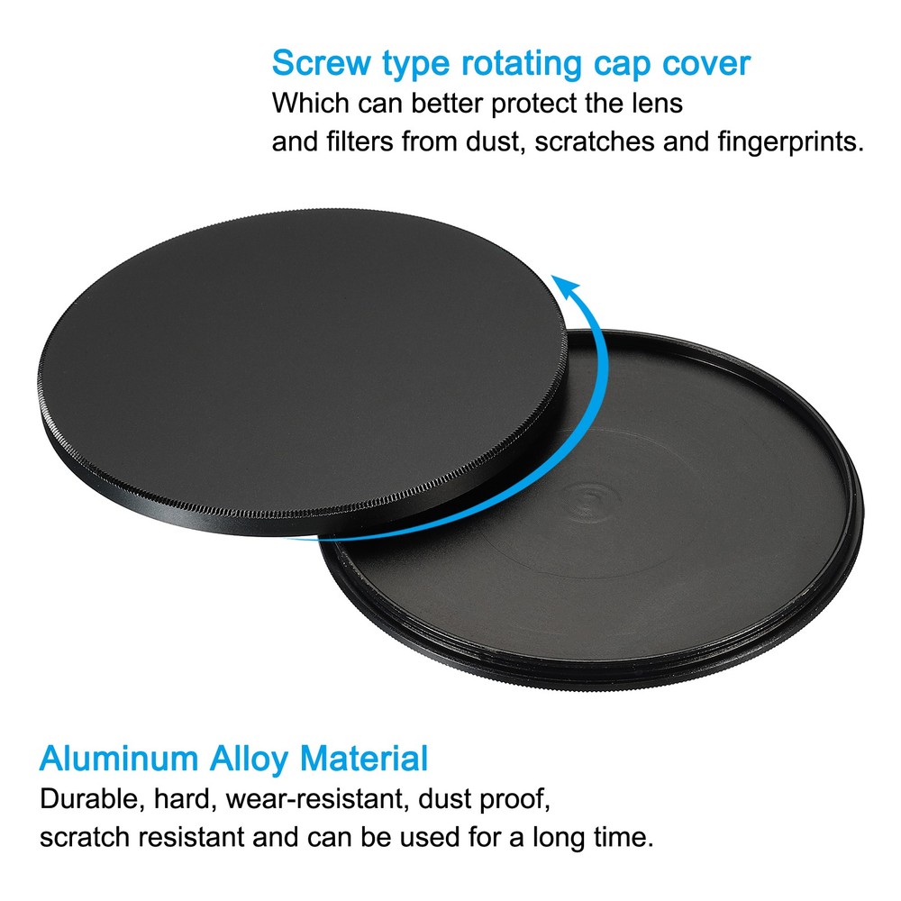 82mm Lens Filter Stack Cap, 2pcs Aluminum Lens Cap with Cleaning Cloth