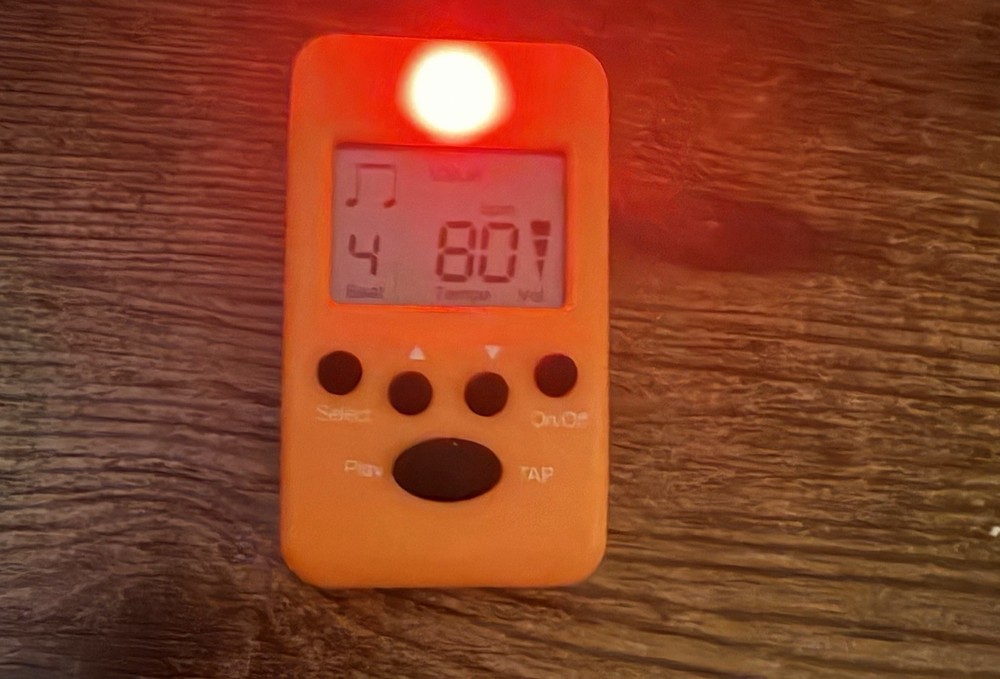 Digital Metronome Clip On LCD Tempo Trainer w Tap Function Orange
